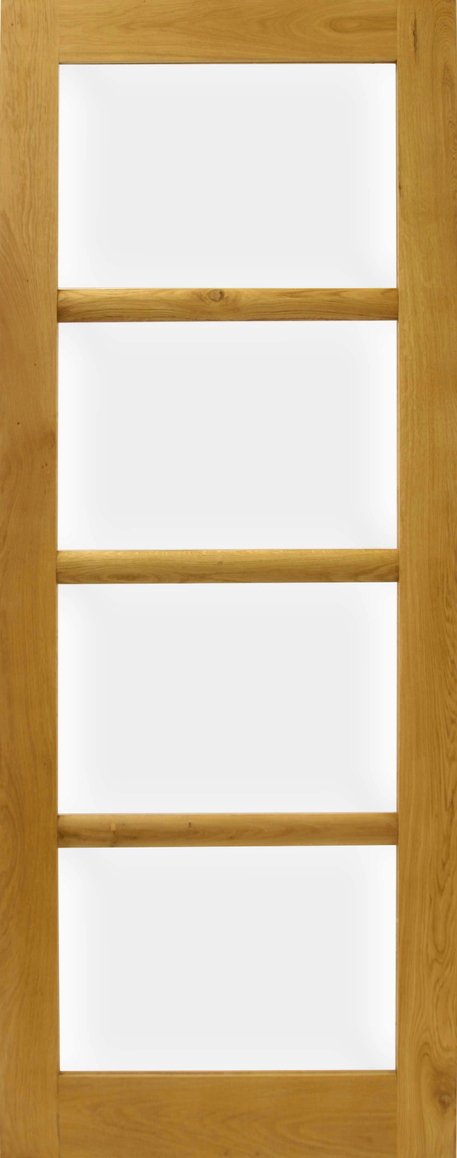 Solid Oak Four Panel Glazed French Door