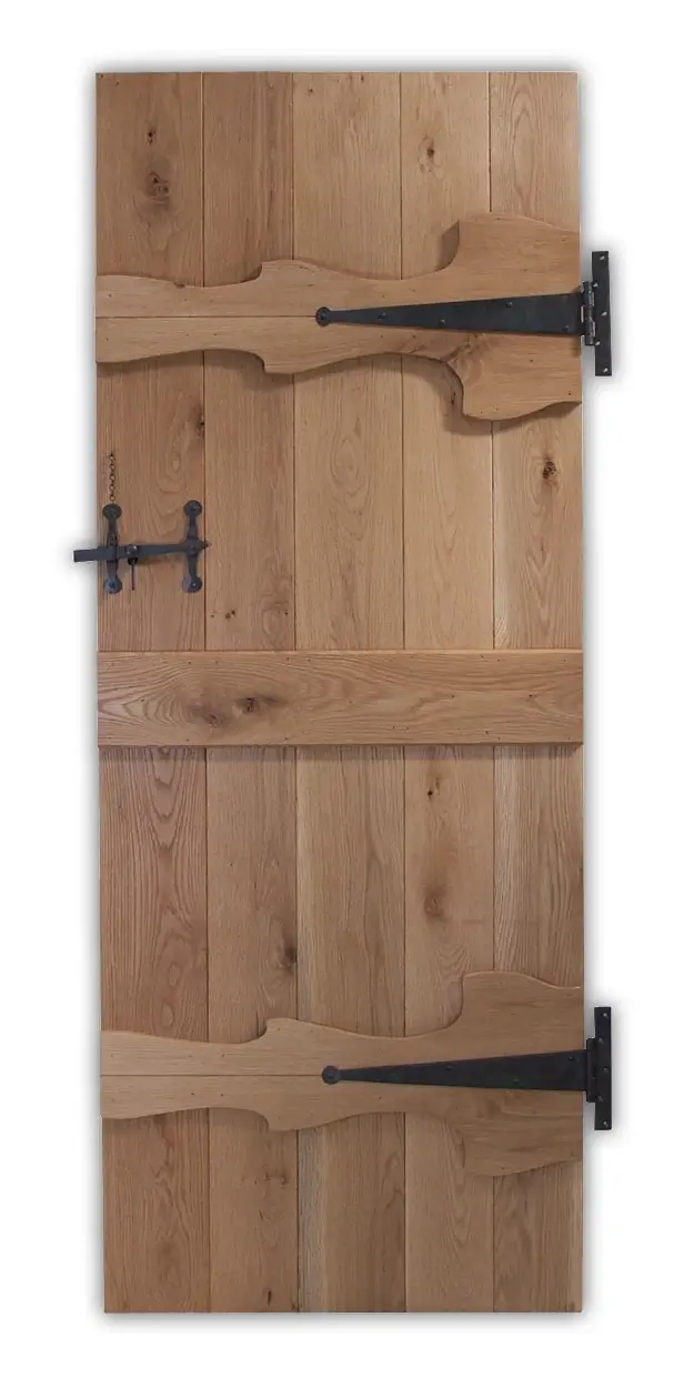 Solid Oak Abbey 3 Ledge Rustic V-Groove Cottage Door