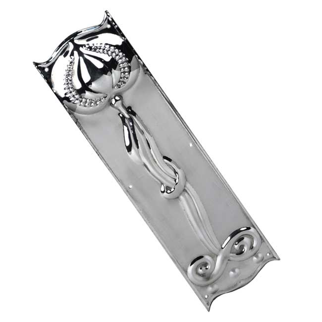 An image of Art Nouveau - Finger Plate - Polished Nickel