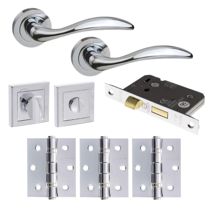 An image of Ancon Door Lever Privacy WC pack (Square)