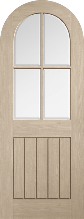 An image of Mexicano Arched Prefinished Glazed Blonde Oak Door