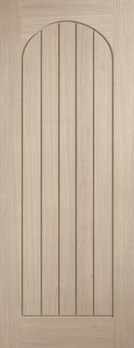 An image of Mexicano Arched Square Top Prefinished Blonde Oak Door