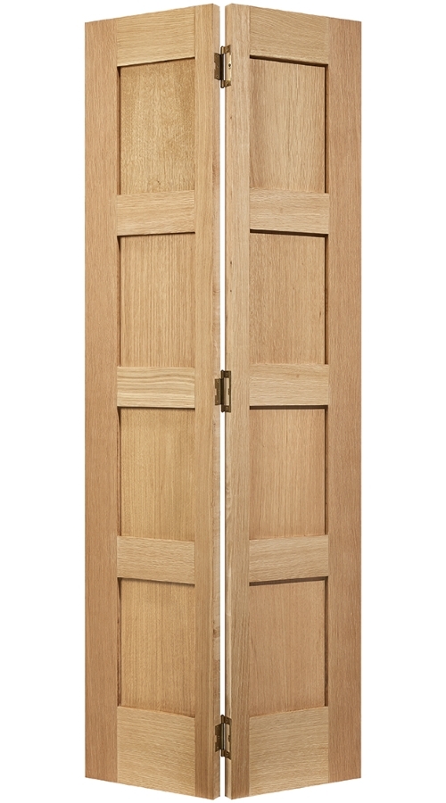 An image of Shaker Oak 4 Panel Bi-Fold Door