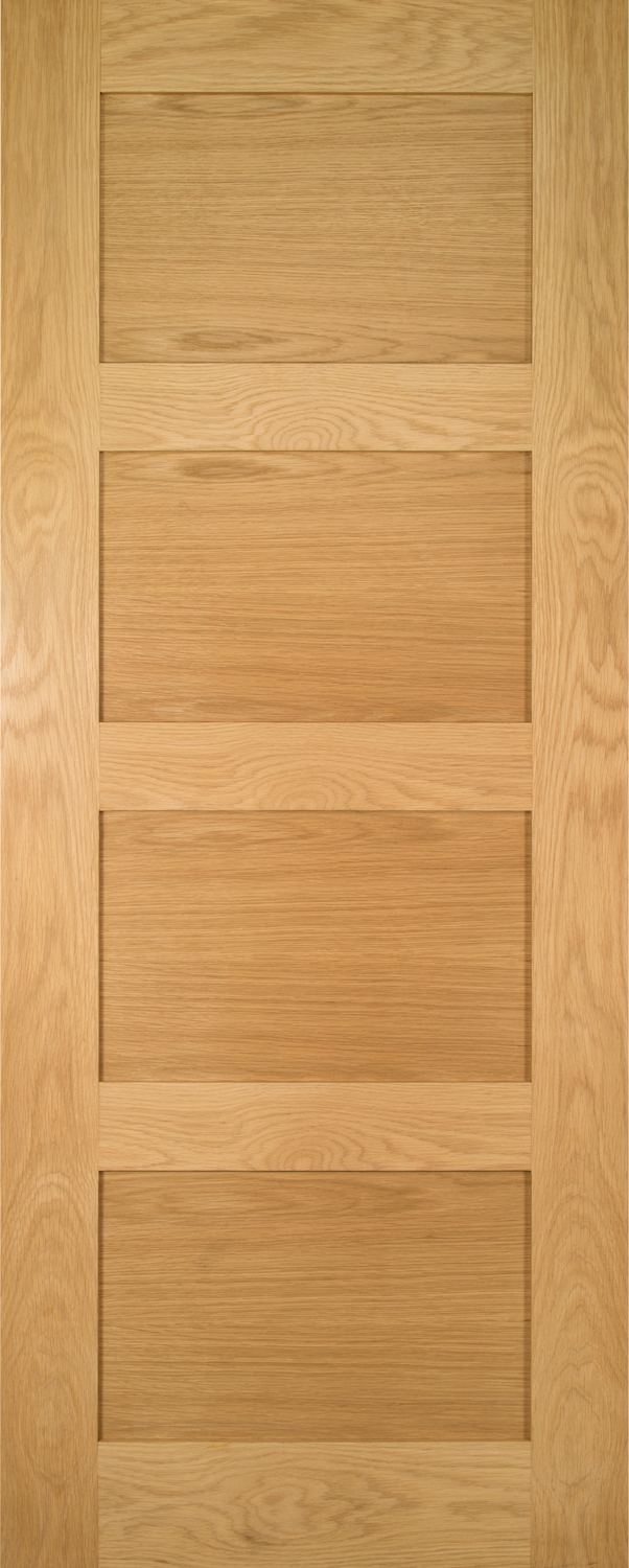 An image of Coventry Four Panel Shaker Style Oak Door