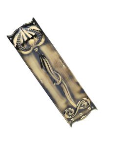 Art Nouveau - Finger Plate - Aged Brass