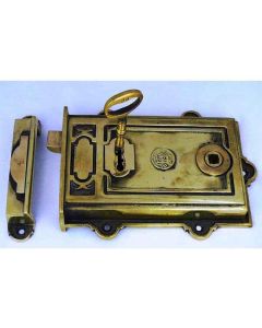 Davenport Rim Lock - Aged Brass