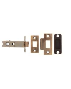 3" Heavy Duty Double Spring Internal Door Latch - Antique Brass