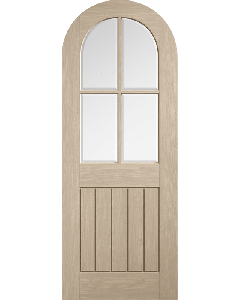 Mexicano Arched Prefinished Glazed Blonde Oak Door