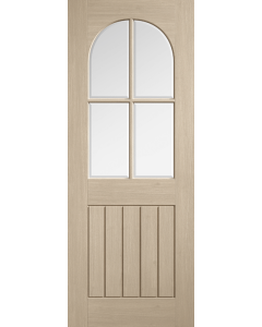 Mexicano Arched Square Top Glazed Prefinished Blonde Oak Door