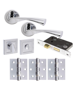 Colorado Door Lever - Polished Chrome Privacy/WC Pack (Square)