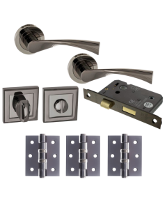 Colorado Door Lever - Black Nickel Privacy WC pack (Square)