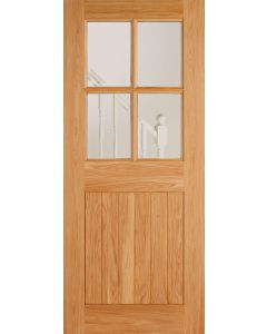 4 Panel Cottage Engineered Door - Clear Bevelled Glazing