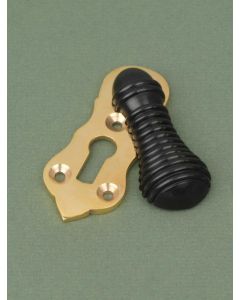 Ebony Beehive - Escutcheon - Polished Brass 