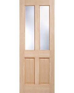 Victorian 4 Panel Glazed Veneer Oak Door