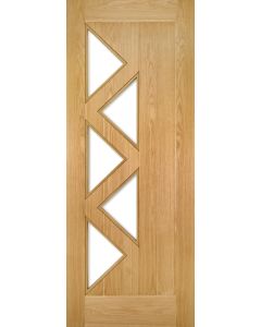 Ely Clear Glazed 5 Prefinished Oak Door