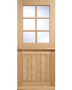 6 Panel Cottage Stable Engineered Door Clear Double Glazing
