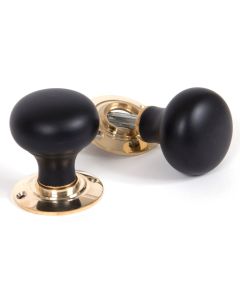 Ebonised Wooden Bun Period Door Knob