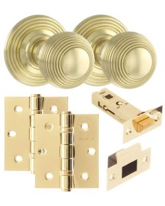 Door Knob - Polished Brass Fitting Pack