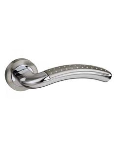 Monaco Satin NIckel / Polished Chrome Door Lever