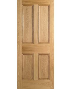 Oak Veneer 4 Flat Panel FD30 Internal Fire Door