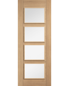 Carini 4 Lite Clear Glazed Prefinished Oak Interior Door