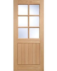 6 Panel Cottage Engineered Door - Clear Double Glazing