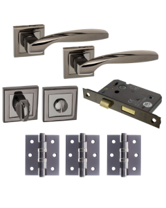 Oklahoma Door Lever - Black Nickel Privacy Pack (Square) 