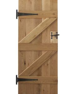 Solid Oak Ledge and Braced Rustic V Groove Door