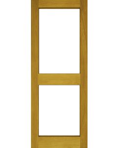 External Prefinished 2 Panel Unglazed Solid Oak Door