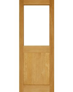 External 2 Panel Half Unglazed Solid Oak Door