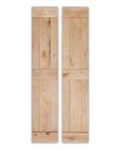 Solid Oak Rustic Bi Fold 3 Ledge V-Groove Profile Cottage Door