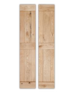 Solid Oak Rustic Bi Fold 3 Ledge Bead and Butt Cottage Door