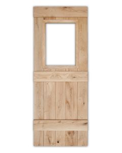 Solid Oak 3 Ledge Glazed Rustic Bead and Butt Cottage Door