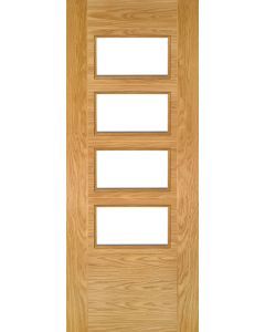 Seville Clear Glazed 4P Prefinished Oak Door