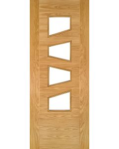 Seville Clear Glazed 4PS Prefinished Oak Door