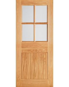 4 Panel Cottage Stable Engineered Door - Clear Double Glazing