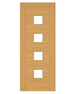 Valencia Prefinished Oak Glazed Interior Door front facing