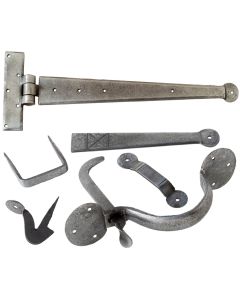 Pewter Suffolk Latch and T Hinge Value Pack 15"