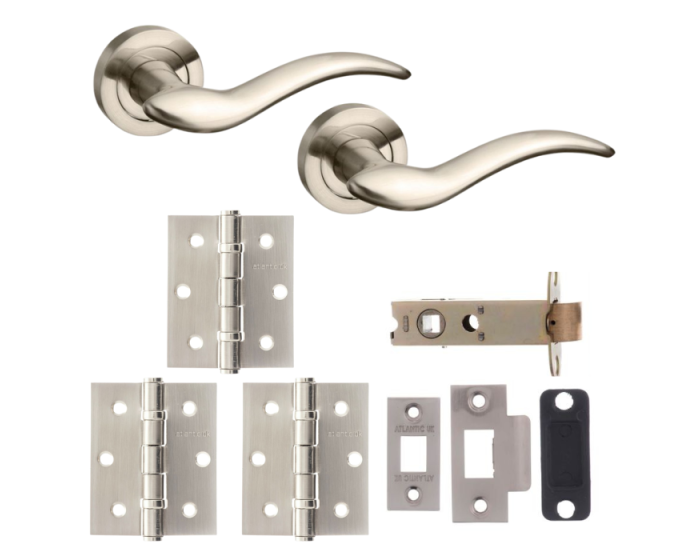 Barcelona Door Lever - Satin Nickel Pack