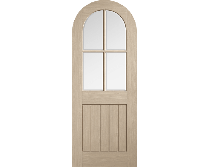 Mexicano Arched Prefinished Glazed Blonde Oak Door