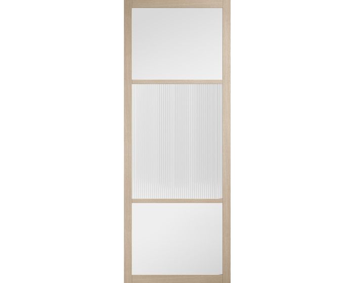 Sutton Prefinished Reeded Glazed Blonde Oak Door
