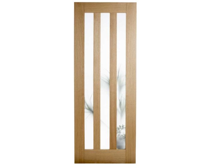 Utah Three Panel Glazed Oak Door