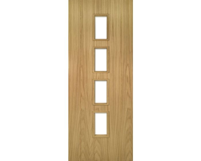 Galway Glazed Vertical Panel Oak Fire Doors