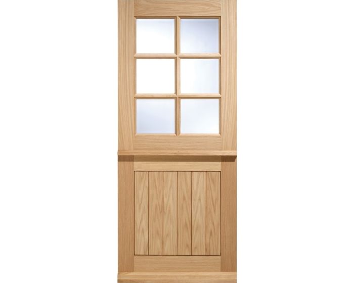6 Panel Cottage Stable Engineered Door Clear Double Glazing