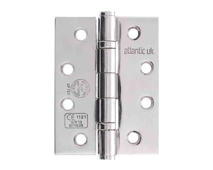 4" FD30 Rated Butt Hinge - Polished Stainless Steel