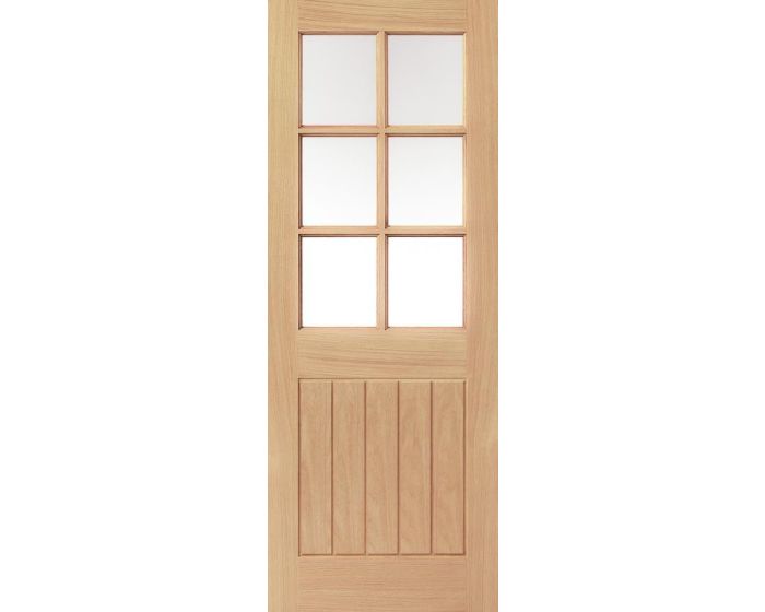 Thames Unfinished Oak 6 Light Internal Door