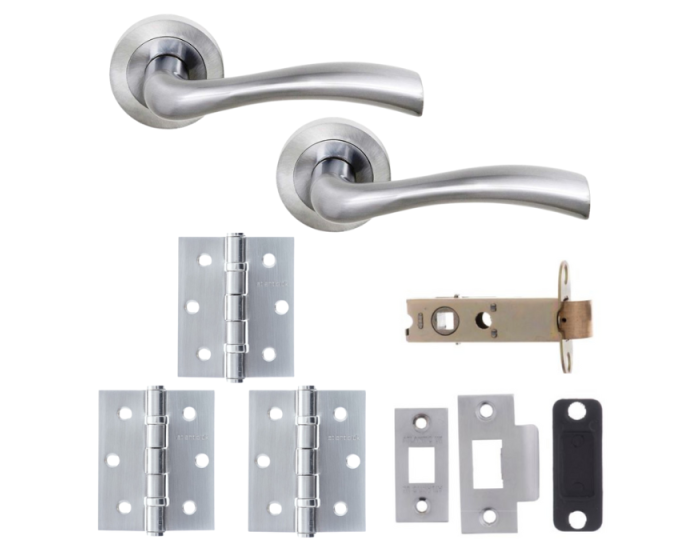 Texas Door Lever - Satin Chrome Pack