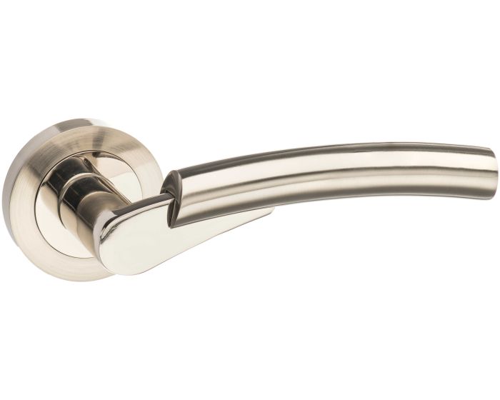 Messina Lever On Round Rose - Satin Nickel / Polished Nickel