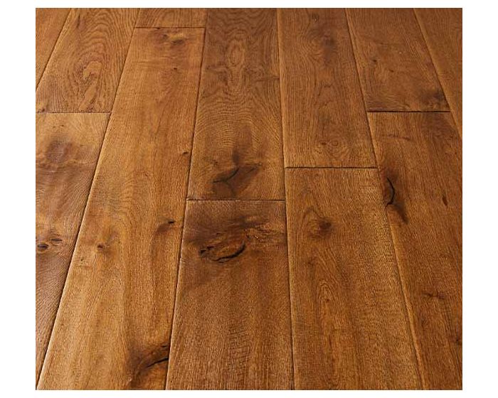 Blenheim Multi-Ply Oak Flooring - 18/4x150x400-1500mm (1.98m/Pack) - Hand-Scraped/Distressed/Cognac Stained/UV Oiled