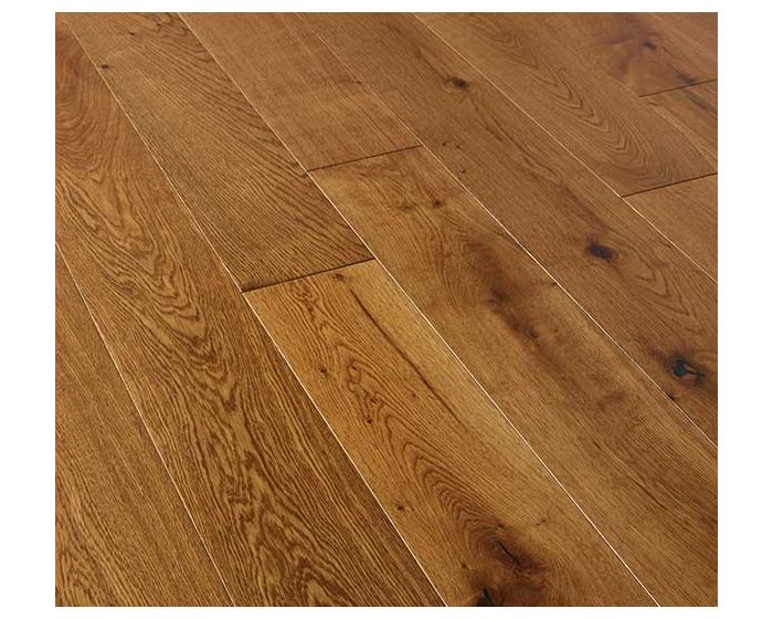 Blenheim Multi-Ply Oak Flooring - 18/4x150x400-1500mm (1.98m/Pack) - Smoked/Satin Lacquered